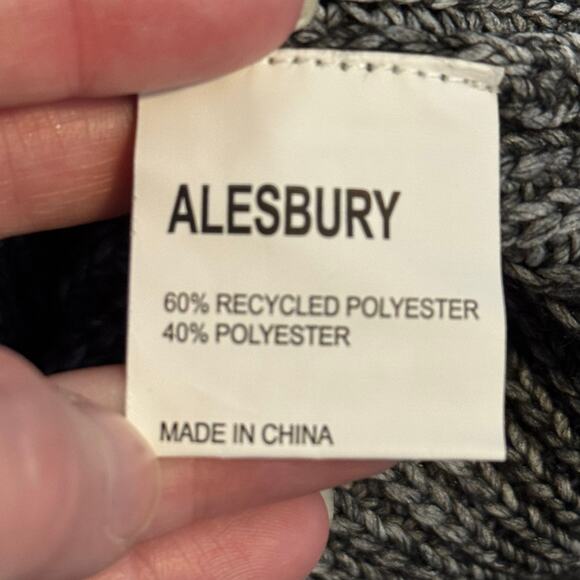 Alesbury 1/4 Zip Ribbed Pullover Sweater Charcoal Gray Men Large NWT - Picture 7 of 9